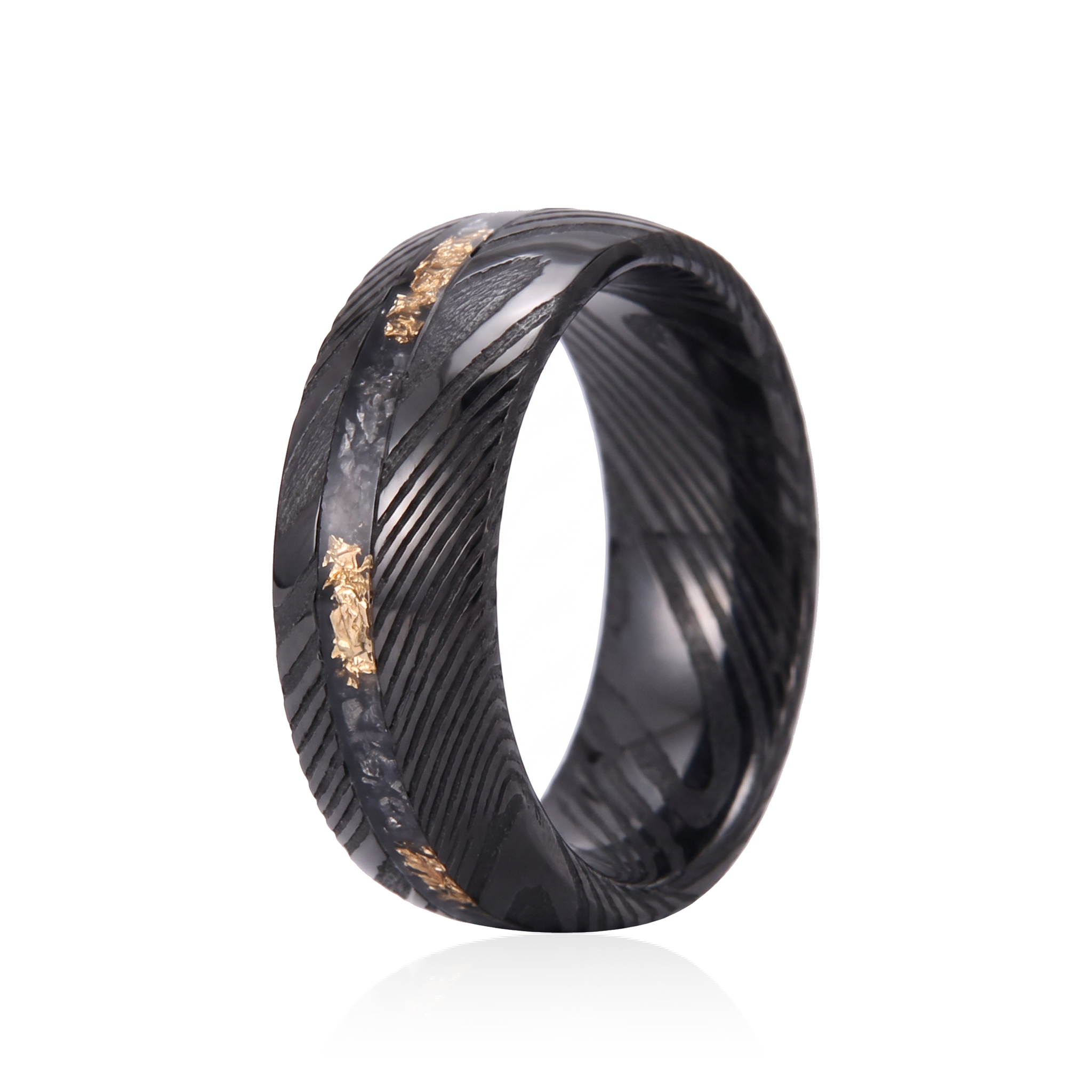 Obsidian Gold Rift Ring