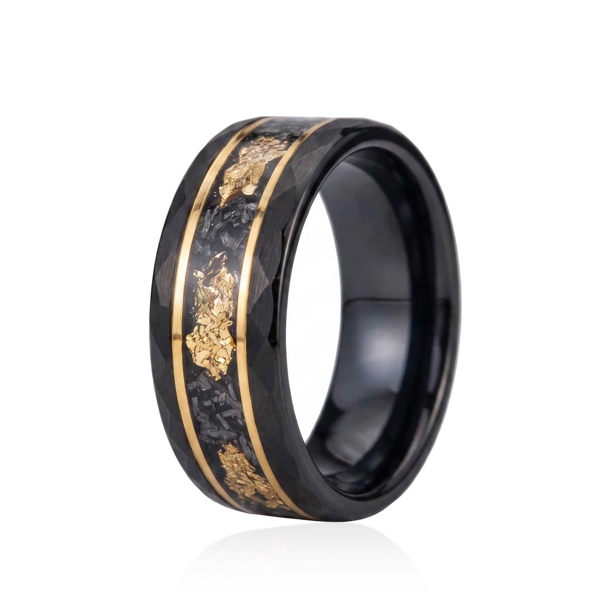 Obsidian Gold Vein Heritage Ring